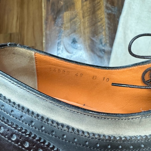 Santoni Two-Tone Leather Oxford Shoes size 10 - Picture 5 of 7